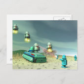 上の郵便はがきからのロボット侵入 ポストカード (正面/裏面)