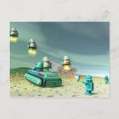 上の郵便はがきからのロボット侵入 ポストカード (正面)