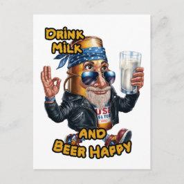 上の面白くてカラフルなビールの缶 シーズンポストカード