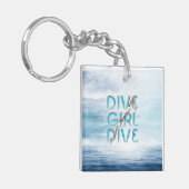 上の飛び込みの女の子の飛び込み キーホルダー (正面左)