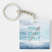 上の飛び込みの女の子の飛び込み キーホルダー (正面)