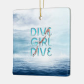 上の飛び込みの女の子の飛び込み セラミックオーナメント (左)