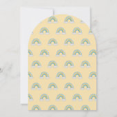 上の黄色遠くにの青の熱気球の赤ちゃんシャワー 招待状 (裏面)