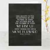 上へ上へ移動と前方へ移動の感動的引用文 カード (黄色い花)