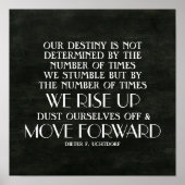 上へ上へ移動と前方へ移動の感動的引用文 ポスター (正面)