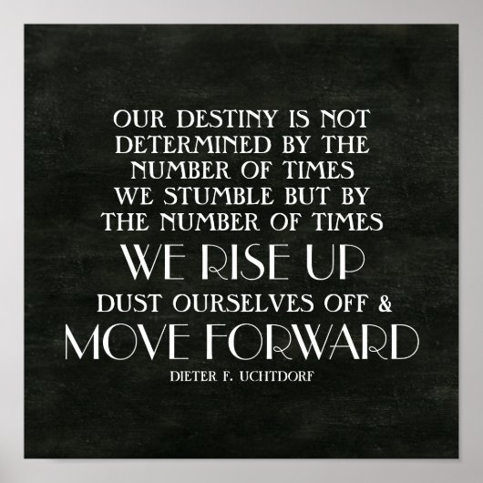 上へ上へ移動と前方へ移動の感動的引用文 ポスター (正面)