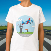 上へ上遠くにへ小さな飛行機向けのかわいい飛行機 Tシャツ