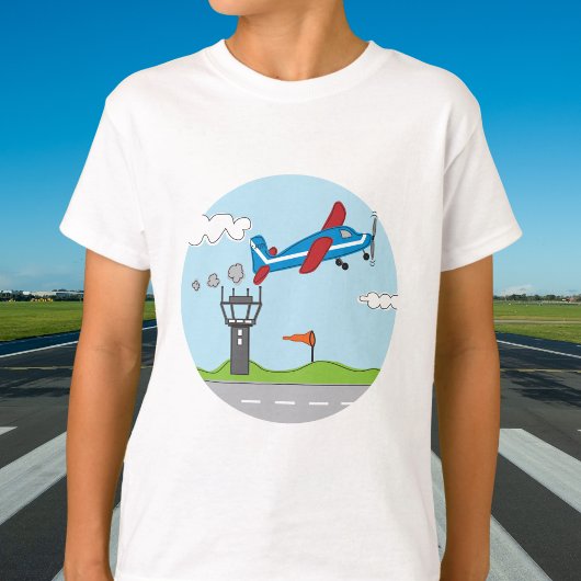 上へ上遠くにへ小さな飛行機向けのかわいい飛行機 Tシャツ