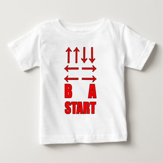 上へ下へ離れ下へ右へAスタート ベビーTシャツ (正面)