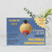 上へ移動する熱気球の卒業 案内状 (スタンド正面)