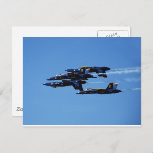 上へ行く道は？青い天使のカスタマイズ ポストカード (正面/裏面)