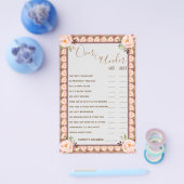 上または下ピンクのフローラカップルのシャワーゲームカード チラシ (シングル)