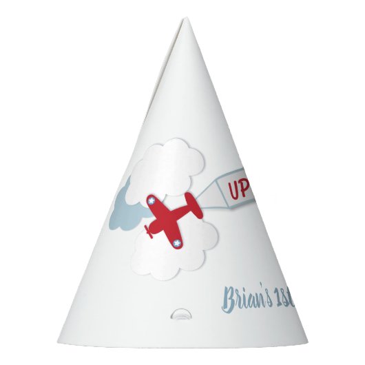 上りおよび遠くにの上! 飛行機の誕生会の帽子 パーティーハット (左)