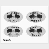 上りか締まっている手袋 楕円形シール (シート)