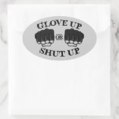 上りか締まっている手袋 楕円形シール (バッグ)