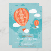 上りの遠くになベビーシャワーの招待の男の子の上 招待状 (正面/裏面)