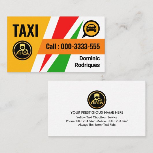 上りカラフル下りタクシー路線 名刺 (正面/裏面)