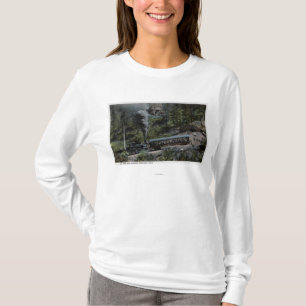 上るコグの車輪の列車 Tシャツ
