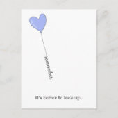 上を見て! - ライラック風船のモチベーション名言 ポストカード (正面)