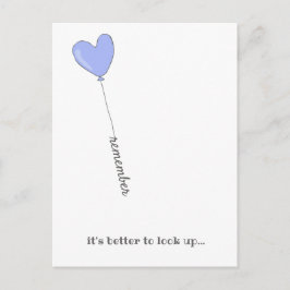 上を見て！ - ライラック風船のモチベーション名言 ポストカード