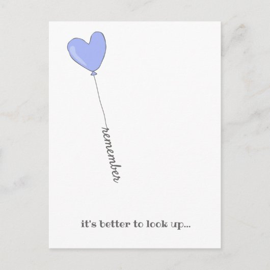 上を見て! - ライラック風船のモチベーション名言 ポストカード (正面)