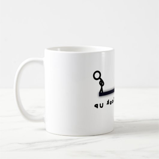 上を見るか下を見る（&スティックの男） コーヒーマグカップ (左)