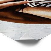 上エレガントにポーズを付けストライプのた女性 ポスター (コーナー)