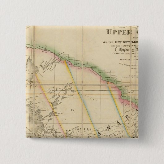 上カナダの州の地図 缶バッジ (正面)