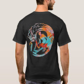 上ノッチDa波(黒シャツ) Tシャツ (裏面)