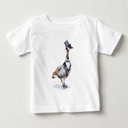 上ビクトリアン帽のガチョウ ベビーTシャツ (正面)