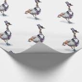 上ビクトリアン帽のガチョウ ラッピングペーパー (角)