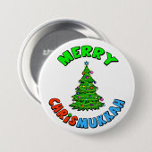 上ボタンのダビデの星が付いているクリスマスツリー 缶バッジ (正面&裏面)