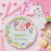 上ポップ・アートのだ！シャボン玉の誕生日キッド ペーパープレート (パーティー)
