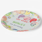 上ポップ・アートのだ！シャボン玉の誕生日キッド ペーパープレート (アングル)