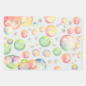 上ポップ・アートのだ！シャボン玉の誕生日キッド ラッピングペーパーシート (正面2)