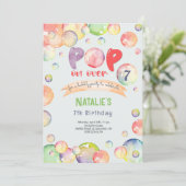 上ポップ・アートのだ!シャボン玉の誕生日キッド 招待状 (スタンド正面)