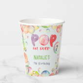 上ポップ・アートのだ！シャボン玉の誕生日キッド 紙コップ (裏面)