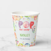 上ポップ・アートのだ！シャボン玉の誕生日キッド 紙コップ (正面)