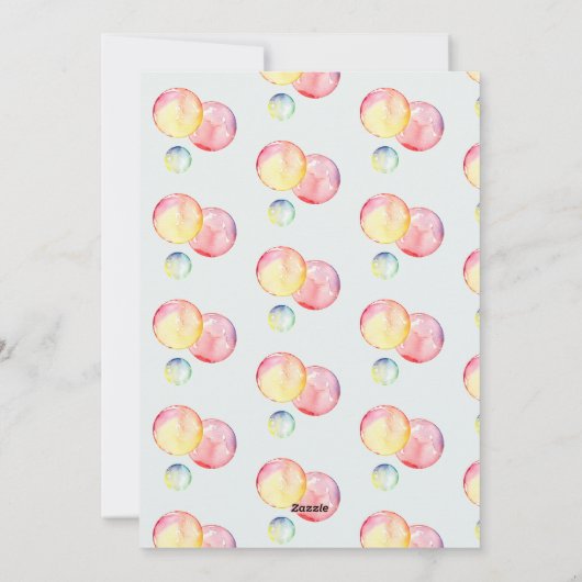 上ポップ・アートのだ!シャボン玉ハッピーバースデー シーズンカード (裏面)