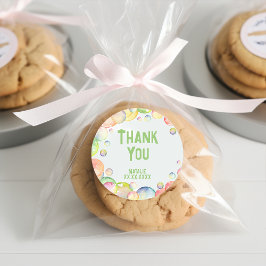 上ポップ・アートのだ！シャボン玉感謝してい生児 ラウンドシール