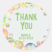 上ポップ・アートのだ!シャボン玉感謝してい生児 ラウンドシール (正面)