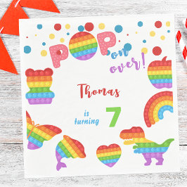 上ポップ・アートのだ！パステルポップ・アートのイット誕生日キッズ スタンダードランチョンナプキン