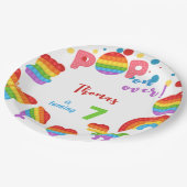 上ポップ・アートのだ！パステルポップ・アートのイット誕生日キッズ ペーパープレート (アングル)