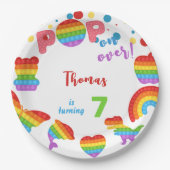 上ポップ・アートのだ！パステルポップ・アートのイット誕生日キッズ ペーパープレート (正面)