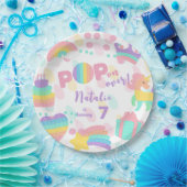 上ポップ・アートのだ！パステルポップ・アートのイット誕生日キッズ ペーパープレート (パーティー)