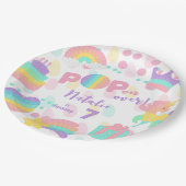 上ポップ・アートのだ！パステルポップ・アートのイット誕生日キッズ ペーパープレート (アングル)