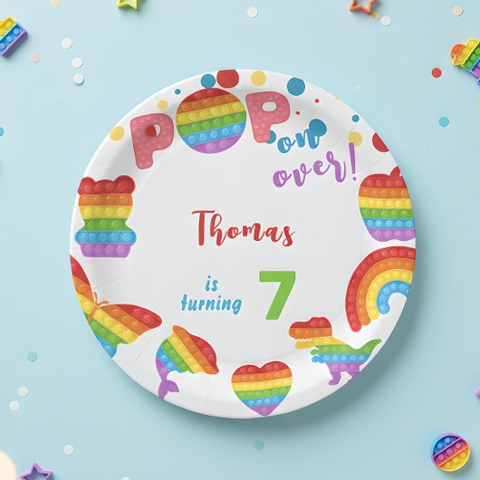 上ポップ・アートのだ！パステルポップ・アートのイット誕生日キッズ ペーパープレート