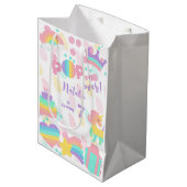 上ポップ・アートのだ！パステルポップ・アートのイット誕生日キッズ ミディアムペーパーバッグ (正面アングル)