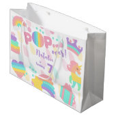上ポップ・アートのだ！パステルポップ・アートのイット誕生日キッズ ラージペーパーバッグ (正面アングル)