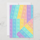 上ポップ・アートのだ!パステルポップ・アートのイット誕生日キッズ 招待状 (裏面)